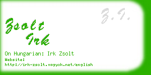 zsolt irk business card